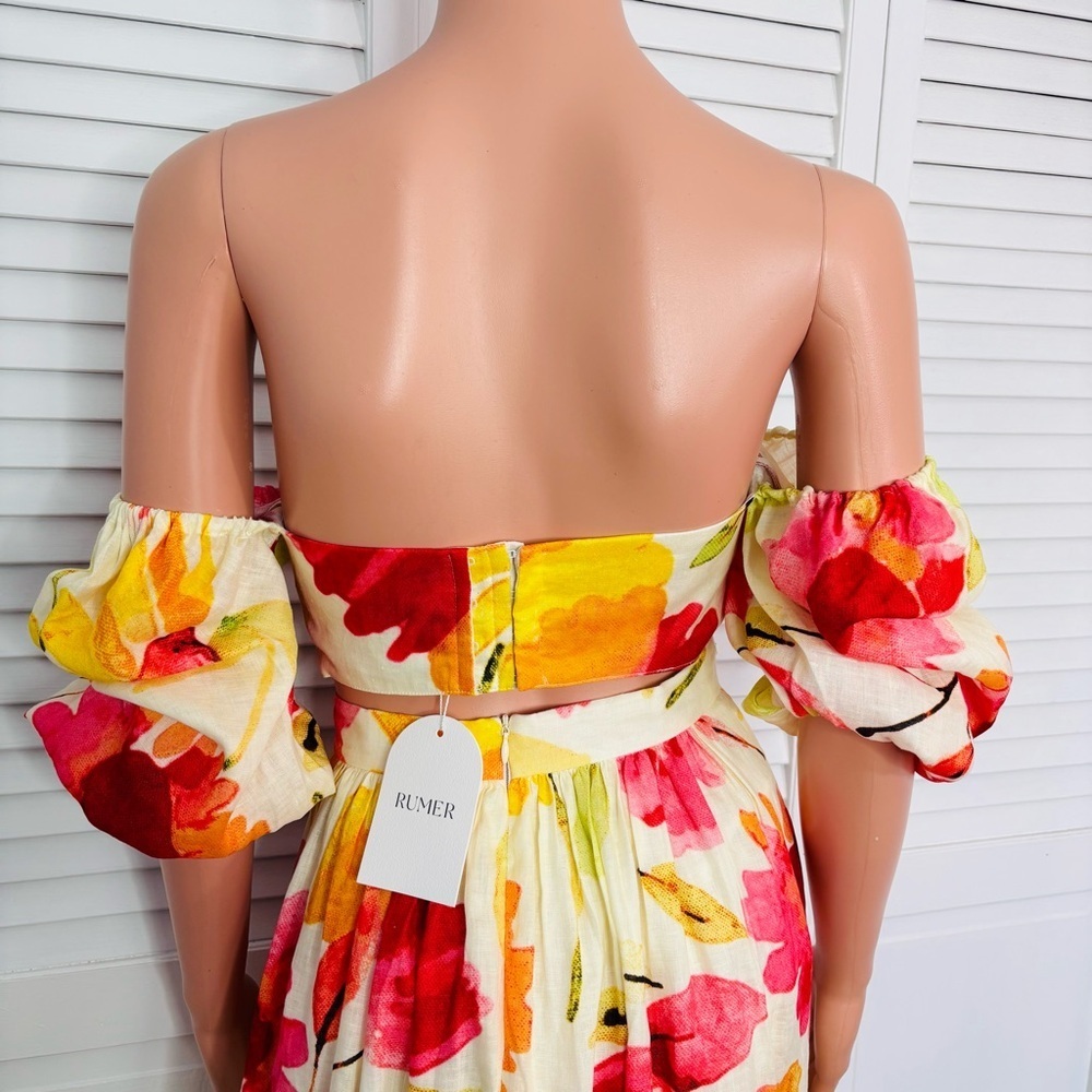 RUMER Coco & Lola Exclusive Floral Print Camille Crop Top & Sunshine Skirt - Picture 7 of 13